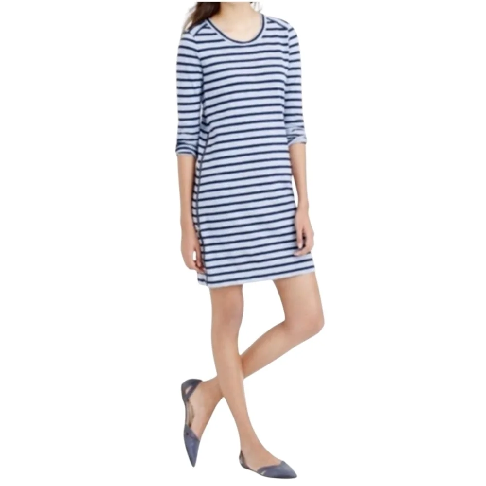 J. Crew Striped‎ Cotton Side Zipper Dress Size Small